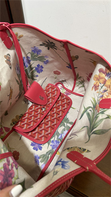 Goyard Saint Louis PM Bag In Goyardine Canvas & Chevroches Calfskin Fuchsia