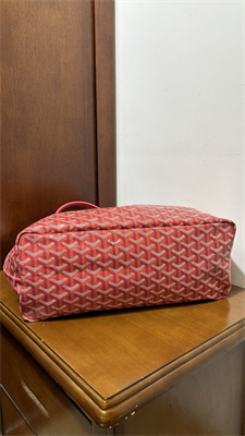 Goyard Saint Louis PM Bag In Goyardine Canvas & Chevroches Calfskin Fuchsia