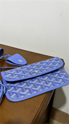 Goyard Saint Louis PM Bag In Goyardine Canvas & Chevroches Calfskin Iris
