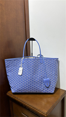 Goyard Saint Louis GM Bag In Goyardine Canvas & Chevroches Calfskin Iris