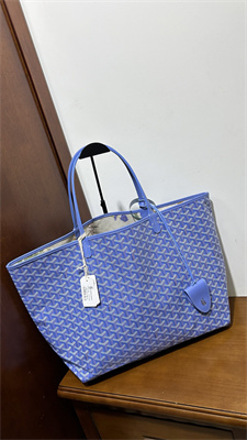Goyard Saint Louis GM Bag In Goyardine Canvas & Chevroches Calfskin Iris