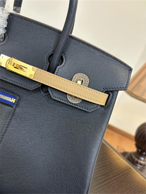 Birkin Colormatic Bag Swift Leather 25/30 Gold/Silver Hardware In Bleu Marine, Black, Chai, Gold and Etoupe Color HS