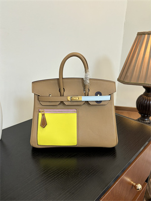 Birkin Colormatic Bag Swift Leather 25/30 Gold/Silver Hardware In CHAI, LIME, MAUVE SYLVESTRE, BLEU BRUME, CASSIS & NATA Color HS