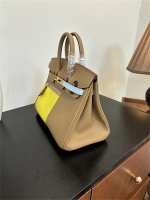 Birkin Colormatic Bag Swift Leather 25/30 Gold/Silver Hardware In CHAI, LIME, MAUVE SYLVESTRE, BLEU BRUME, CASSIS & NATA Color HS