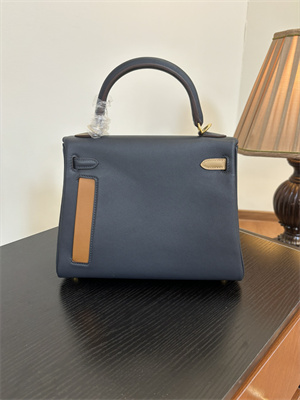 Kelly Colormatic Bag Swift Leather 25/28CM Gold/Silver Hardware In Bleu Marine, Black, Chai, Gold and Etoupe Color HS