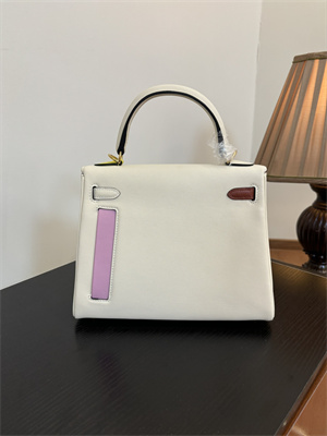 Kelly Colormatic Bag Swift Leather 25/28CM Gold/Silver Hardware In Nata/Chai/Cuivre/Lime/Mauve Sylvester Color HS