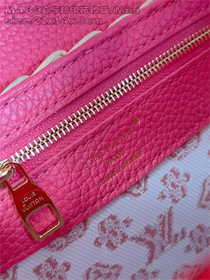 L.V Capucines Mini Bag Rattan and cowhide leather Pink M26005
