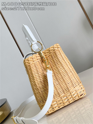 L.V Capucines BB Bag Rattan & Cowhide Leather White