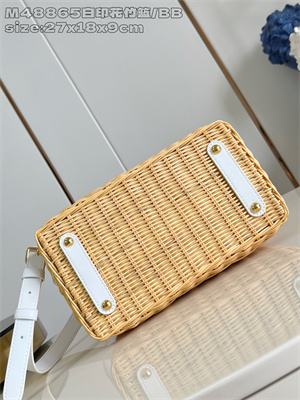 L.V Capucines BB Bag Rattan & Cowhide Leather White