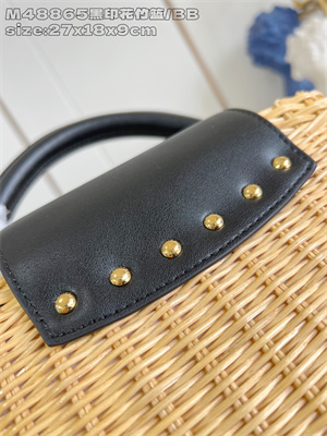 L.V Capucines BB Bag Rattan & Cowhide Leather Black