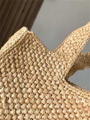 Loewe Mini LOEWE Font tote in raffia Nature