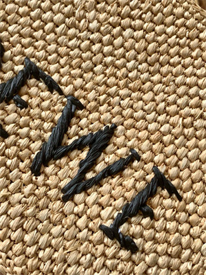 Loewe Mini LOEWE Font tote in raffia Nature