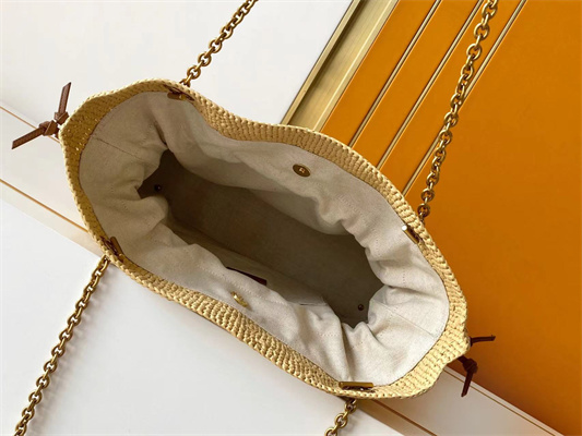 Y.S.L Jamie Shopping Bag In Raffia Nature