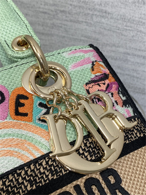 CD Medium Lady D-Lite Bag  Embroidery Green