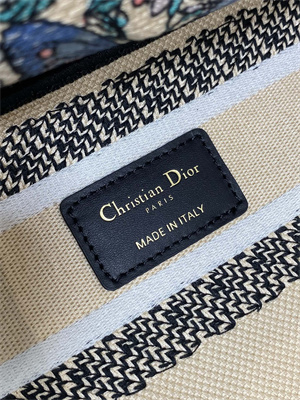 CD Medium Lady D-Lite Bag  Embroidery Beige Multicolors