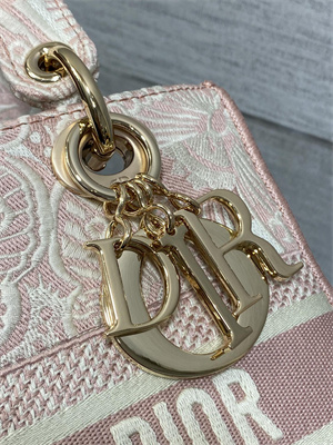 CD Medium Lady D-Lite Bag  Embroidery Pink