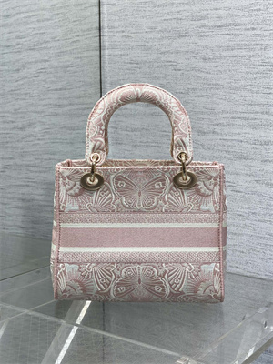 CD Medium Lady D-Lite Bag  Embroidery Pink