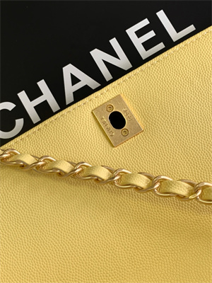 Cha.nel Small Coco Handle Bag Grained Calfskin Aged Gold Metal Yellow A92990