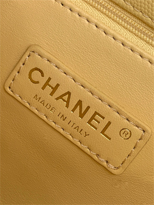 Cha.nel Large Coco Handle Bag Grained Calfskin Aged Gold Metal Yellow A92991