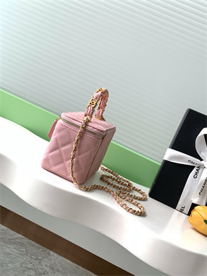 Chanel Vanity with chain Grained Calfskin& Gold-Tone Metal Pink AP4799