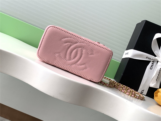 Chanel Vanity with chain Grained Calfskin& Gold-Tone Metal Pink AP4799