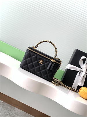 Chanel Vanity with chain Grained Calfskin& Gold-Tone Metal Black AP4799