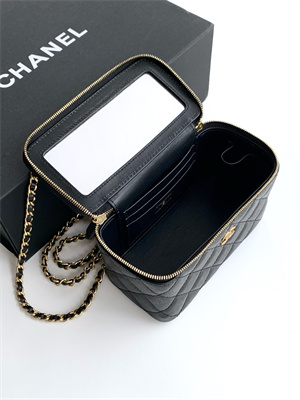 Chanel Vanity with chain Grained Calfskin& Gold-Tone Metal Black AP4799