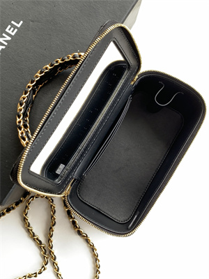 Chanel Vanity with chain Grained Calfskin& Gold-Tone Metal Black AP4799