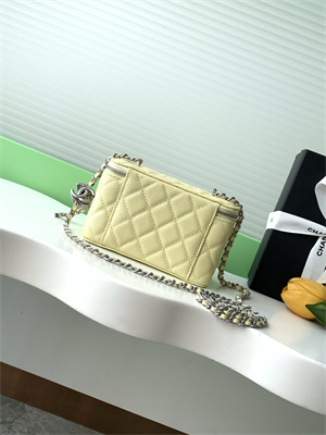 Chanel Vanity Case Grained Calfskin& Silver-Tone Metal Yellow AP3940