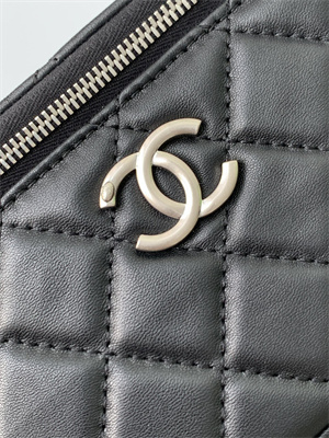 Chanel Vanity Case Lambskin & Silver-Tone Metal Black AP3940