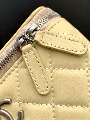 Chanel Vanity Case Lambskin & Silver-Tone Metal Yellow AP3940