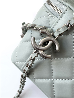 Chanel Vanity Case Lambskin & Silver-Tone Metal Lt Blue AP3940