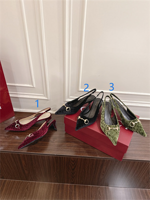 Gucci Velvet heeled Slingback Women 38964