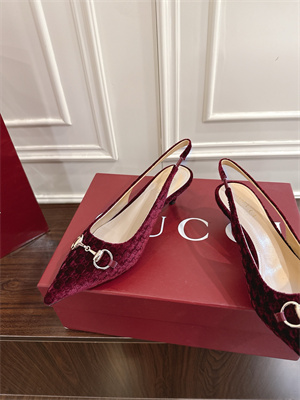 Gucci Velvet heeled Slingback Women 38964