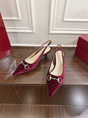 Gucci Velvet heeled Slingback Women 38964