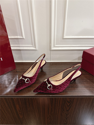 Gucci Velvet heeled Slingback Women 38964