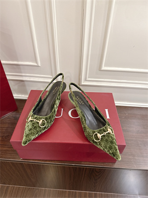 Gucci Velvet heeled Slingback Women 38964