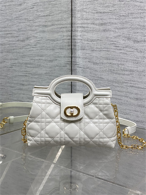 CD Jolie Top Handle Mini Bag Cannage Lambskin Latte