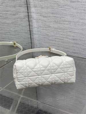 CD Jolie Top Handle Mini Bag Cannage Lambskin Latte