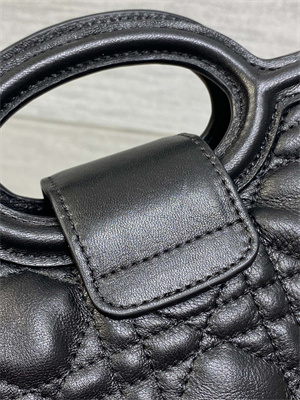 CD Jolie Top Handle Mini Bag Cannage Lambskin Black