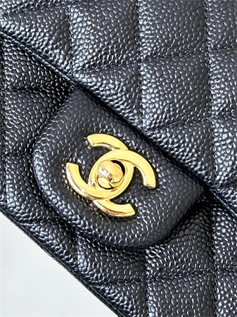 Chanel Super Mini Classic Flap Bag Grained Calfskin Gold Tone Metal Black 01115 TOP
