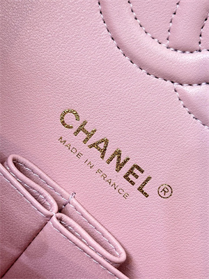 Chanel Medium Classic Flap Bag Grained Calfskin Gold Tone Metal Pink 01112 TOP