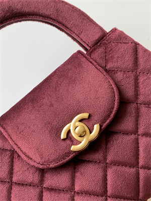 Cha.nel Mini Shopping Bag Kelly Bag Velvet Gold-Tone Metal AS4416