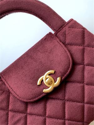 Cha.nel Mini Shopping Bag Kelly Bag Velvet Gold-Tone Metal  AS4416