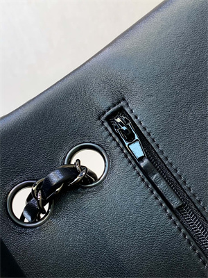 Chanel Medium Classic Flap Bag Lambskin Gun Metal Black 01112 TOP