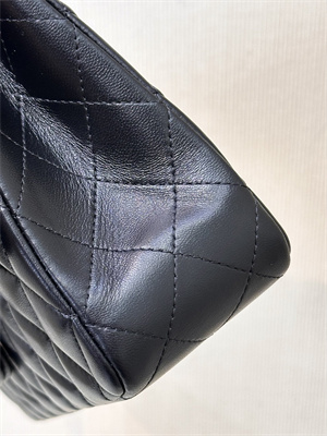 Chanel Medium Classic Flap Bag Lambskin Gun Metal Black 01112 TOP