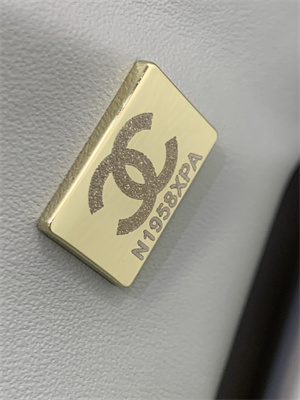 Chanel Small Classic Flap Bag Grained Calfskin Gold Tone Metal Grey 01117 TOP