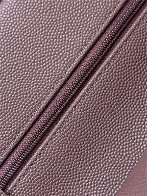 Chanel Small Classic Flap Bag Grained Calfskin Gold Tone Metal Chocolate 01117 TOP