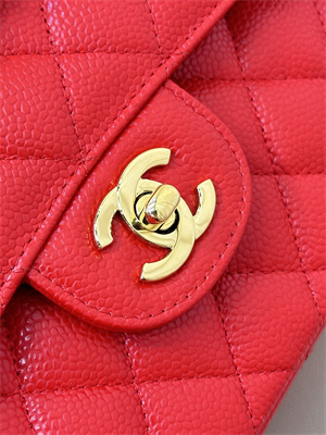 Chanel Small Classic Flap Bag Grained Calfskin Gold Tone Metal Red 01117 TOP