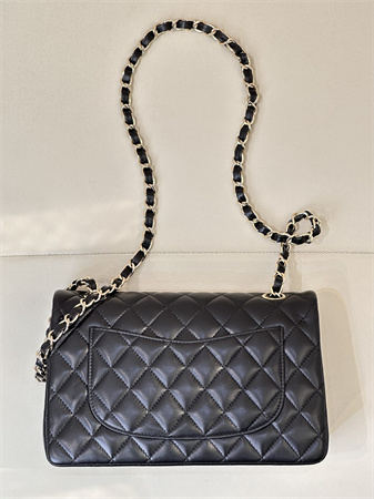 Chanel Small Classic Flap Bag Lambskin Gold Tone Metal Black 01117 TOP